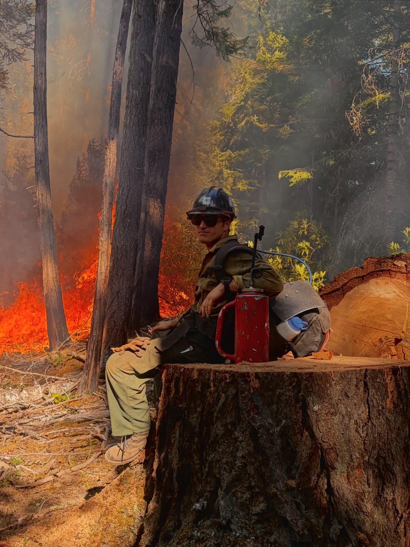 Landon on a wildland fire assignment